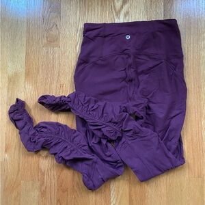 Lululemon athletica Ready To Rulu legging Size 4 High Rise Ruched calf maroon